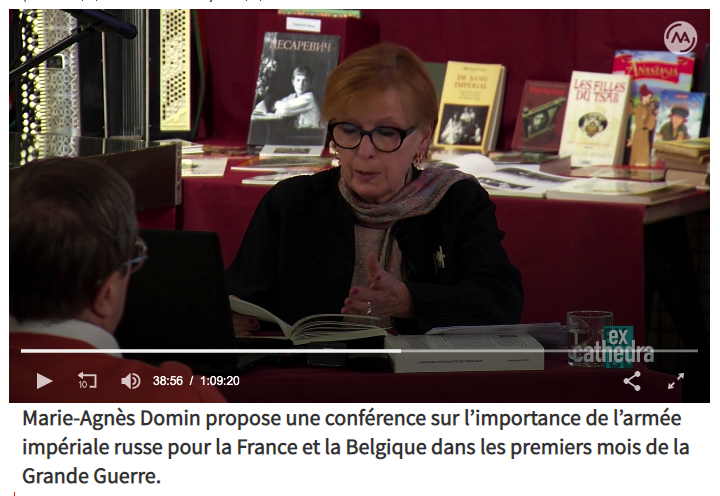Screenshot ex cathedra. Comment les Russes ont sauvé la Belgique en 1914. Conférence de Marie-Agnès Domin, 2019-10-10